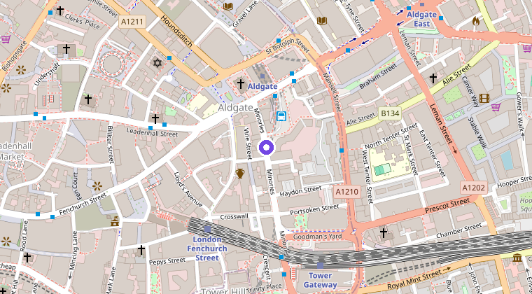 150 Minories – map